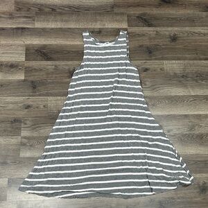 Old Navy Gray and White Striped Dress